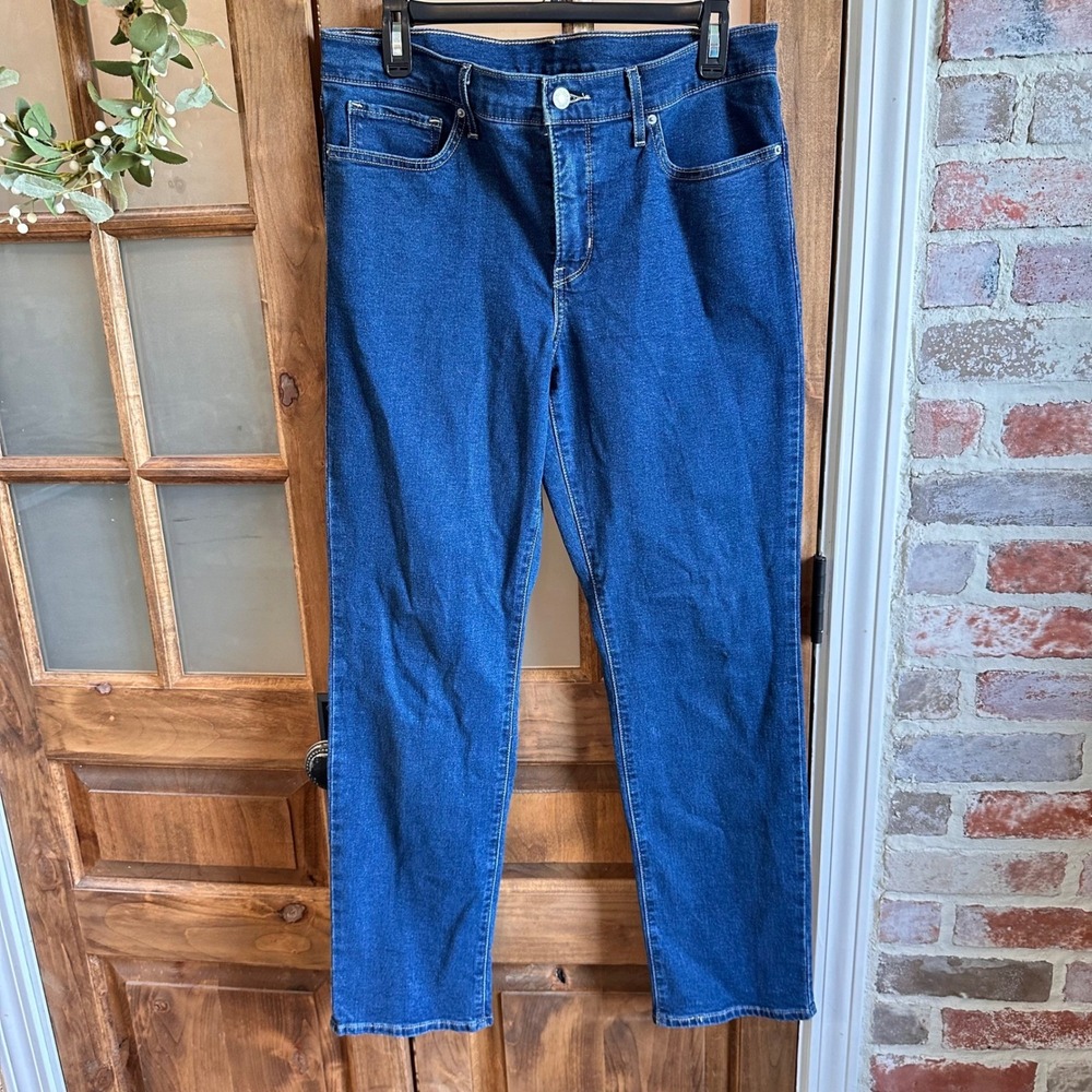 Levi's Straight Leg Jeans Mens Dark Wash Blue Stretch Denim‎ Classic  31x30